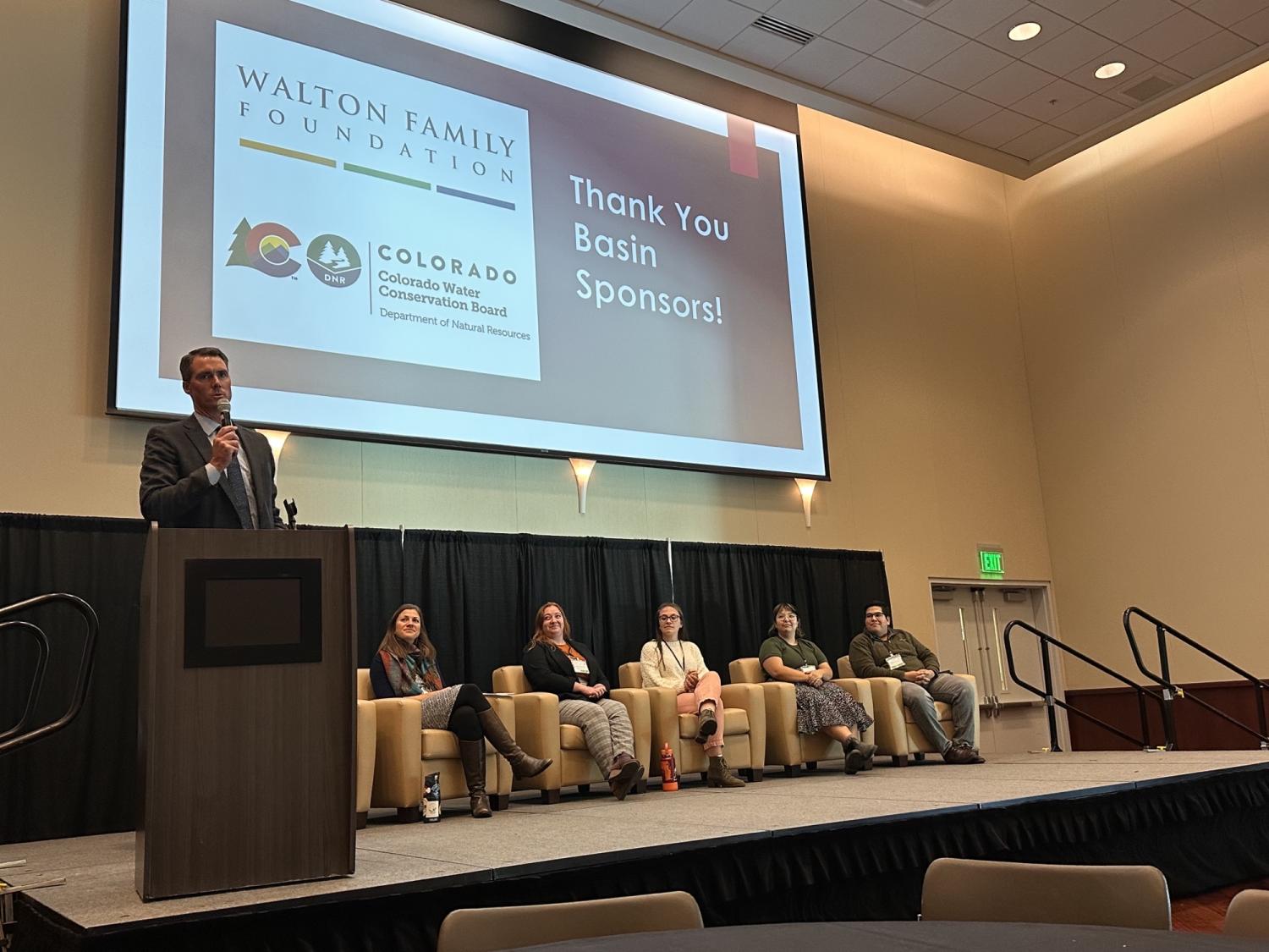 Kaitlyn Bishay and Santiago Ramírez Núñez participate on a student panel at the Upper Colorado River Basin Forum