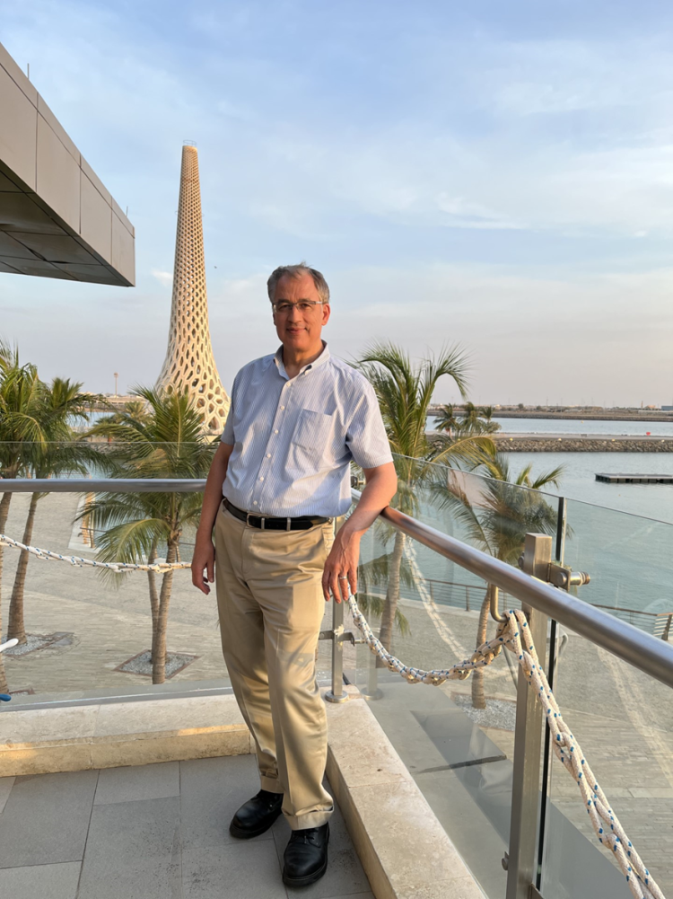 Moncef Krarti at KAUST Campus in Saudi Arabia overlooking the Red Sea