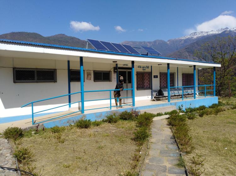 A community hospital that  Manjeet Pandey and the International Medical Corps built in the same village in 2016 .
