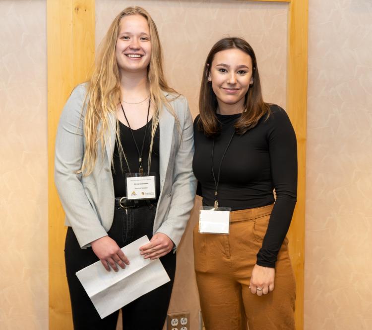 Emma Andreason and Gabi Dunn at the 2024 Kiewit banquet.