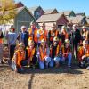 Team members and sponsors at the construction site.
