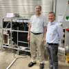 Professor Moncef Krarti with his host Prof. Ng during a laboratory testing of a hybrid air conditioning system at KAUST/