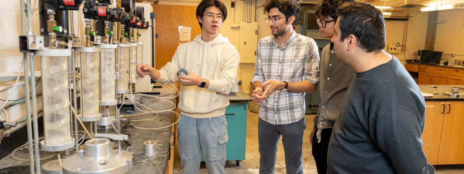 Demonstration in geotech lab