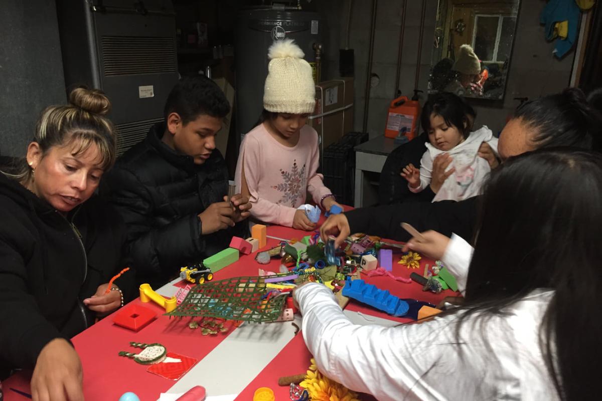 Residents of Ponderosa working on a "City as Play" craft project.
