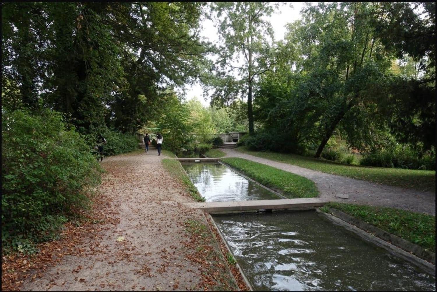 View of a city park in Strasbourg, France