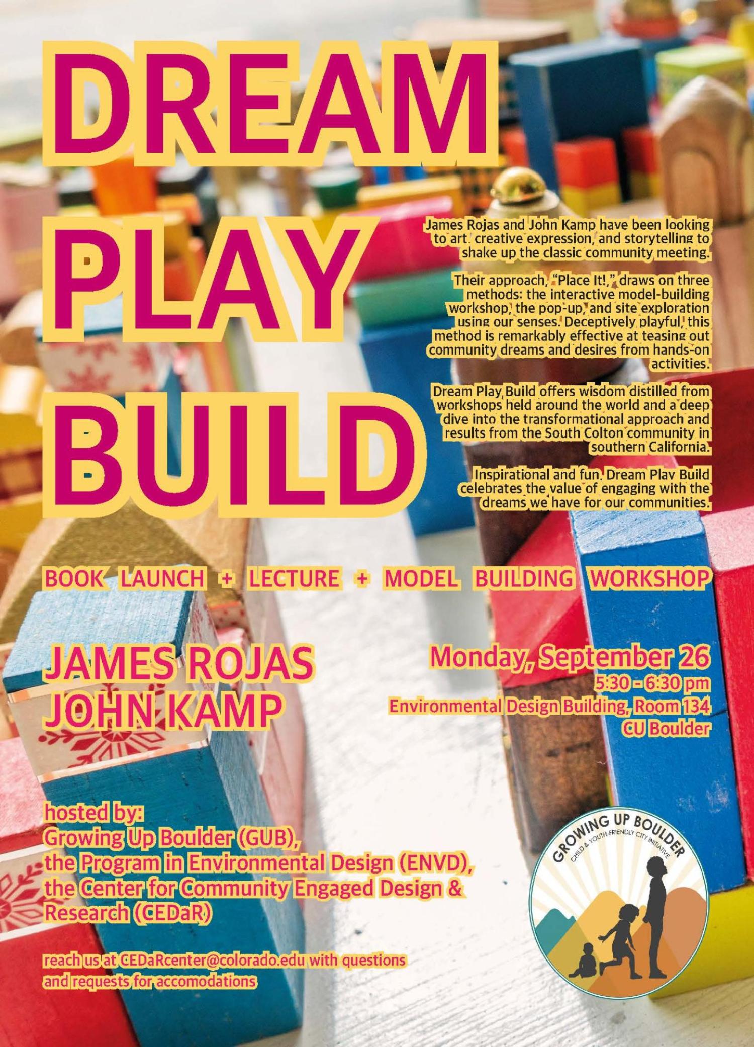 DREAM PLAY BUILD event Monday, September 26
