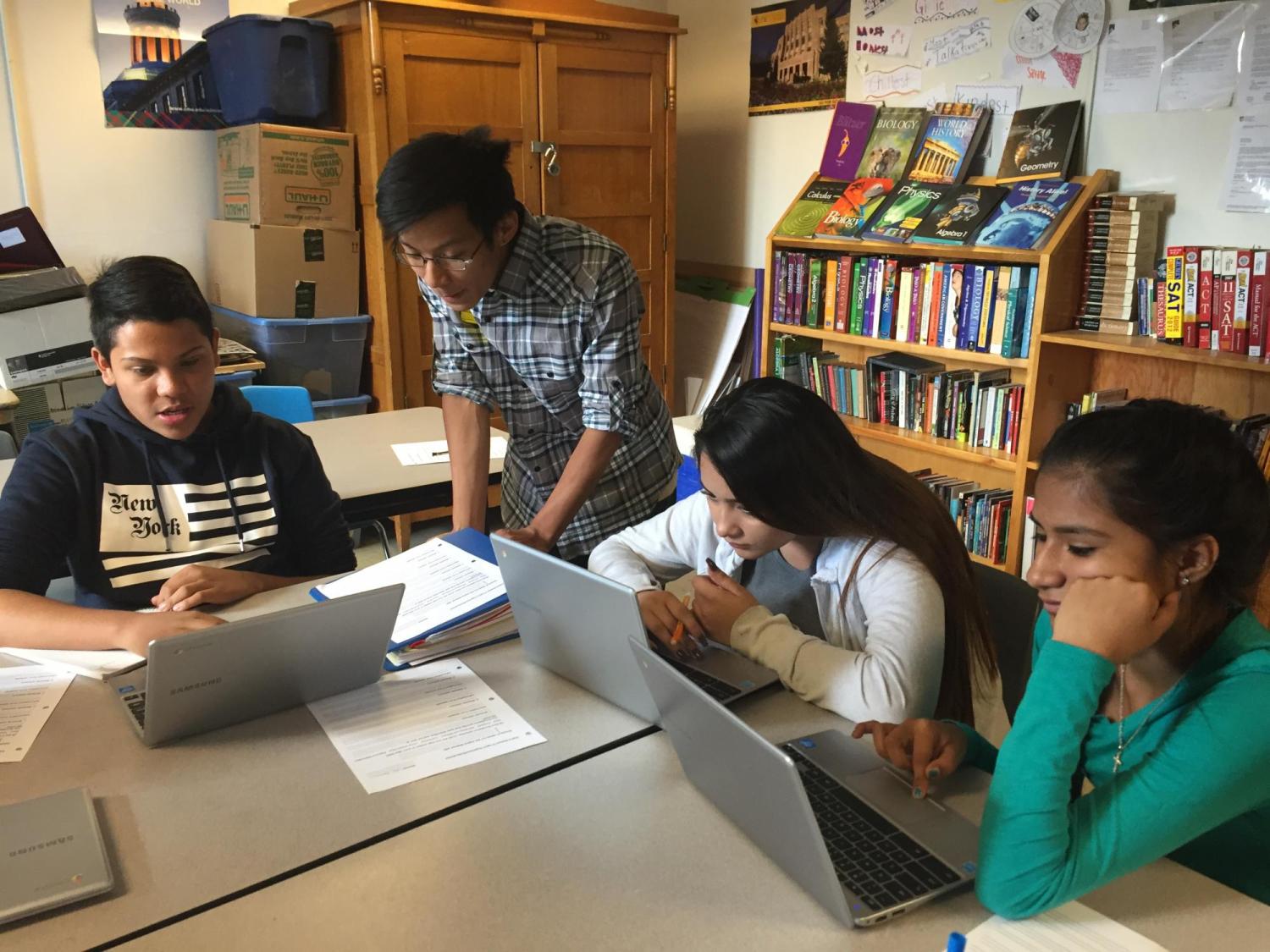 AVID class at Boulder High School with ENVD mentor Alpine Balsam diverse