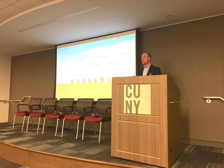 Joe Fassler speaking to CUNY's Urban Policy Forum in January