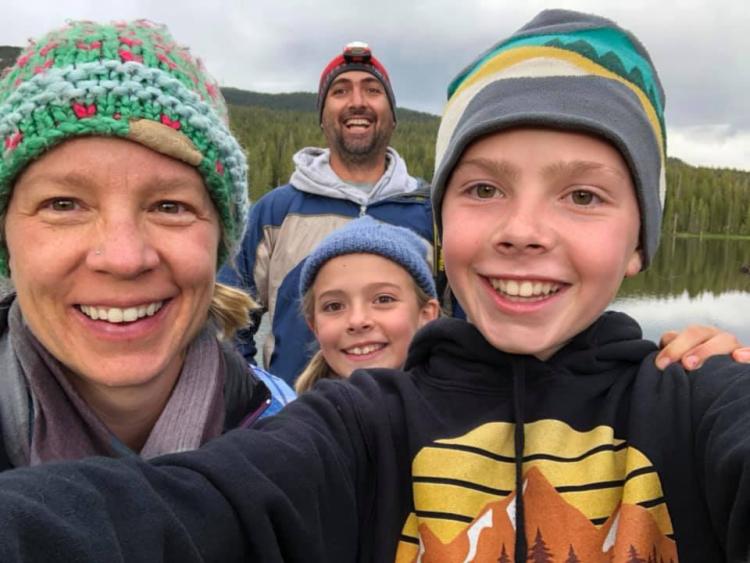 Sangosti's family camping at Lake Irwin in Crested Butte. Wife Sarah Sangosti, left; daughter Belle, 9, center; and son Nick, 12, right. (Photo by RJ Sangosti)