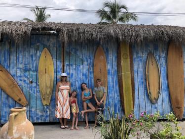 Amanda Mascarelli with her kids on one of their trips to Mexico