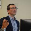 Eric Lipton speaking at the CEJ Ackland Lecture in Journalism. (Photo by: Shannon Mullane)
