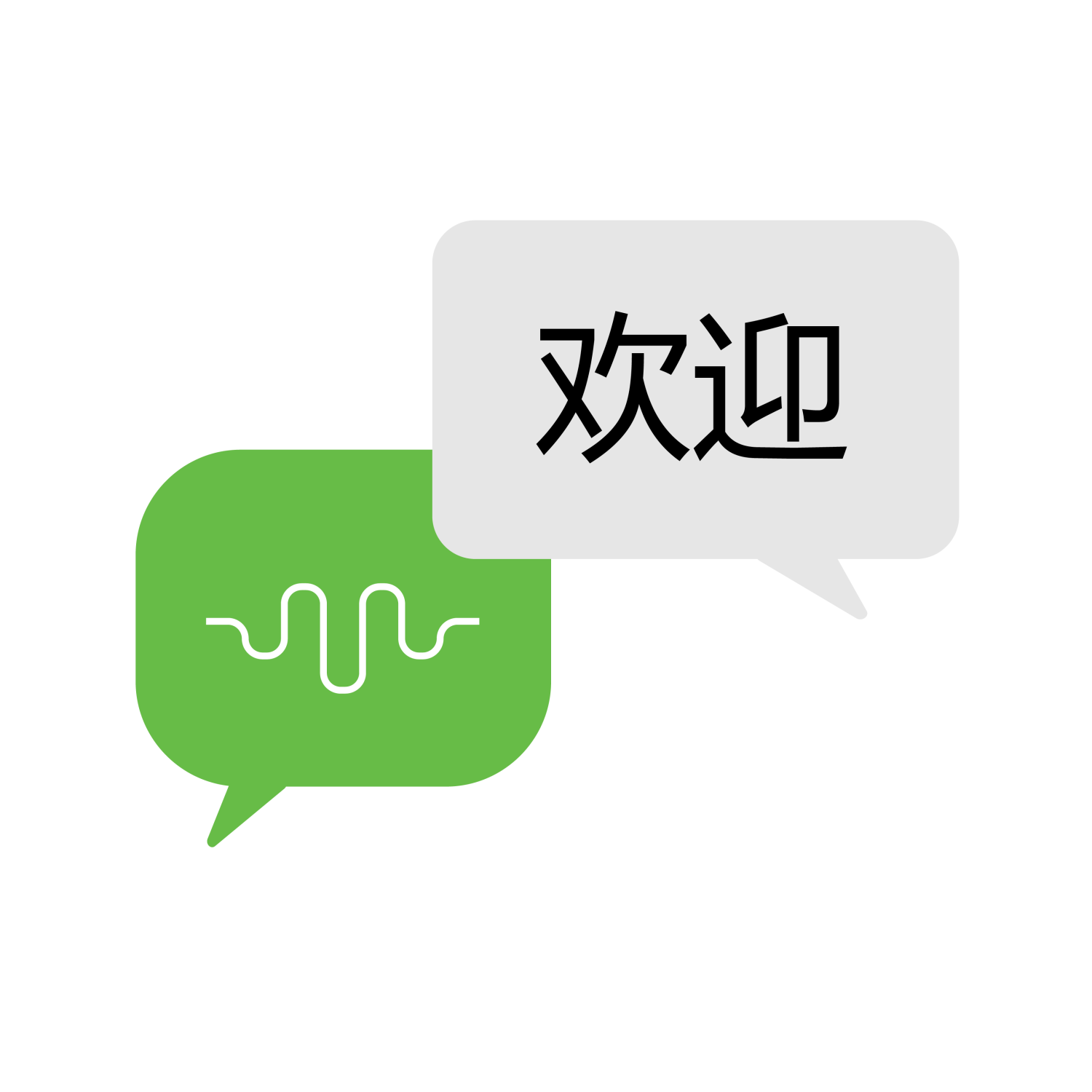 Speech bubbles with "Hello" in Mandarin