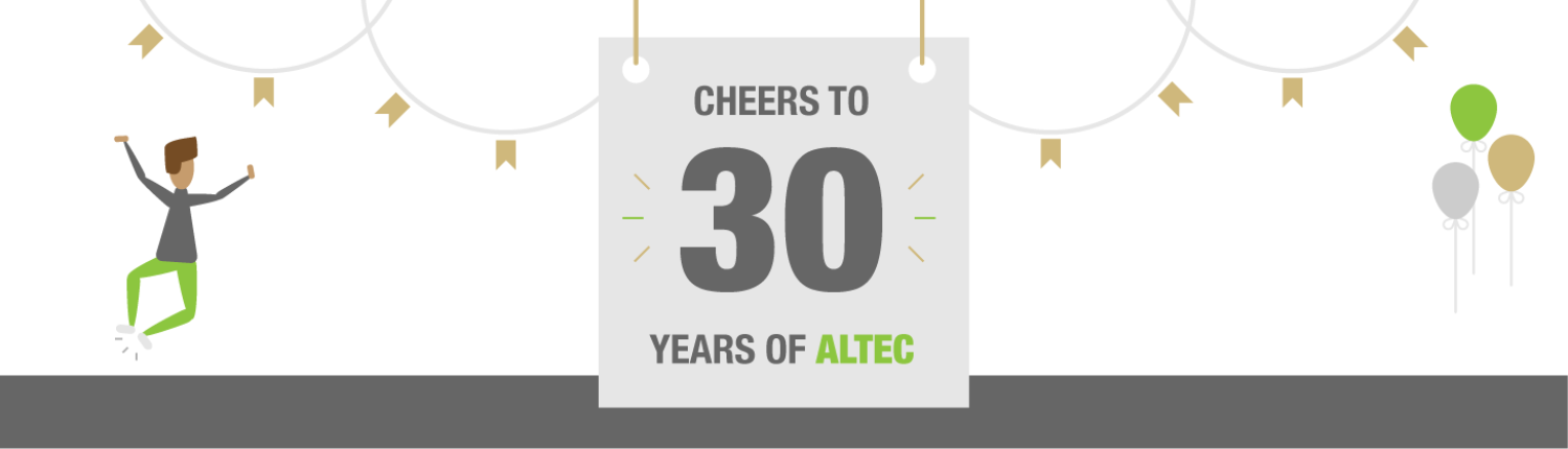 Cheers to 30 Years of ALTEC graphic banner
