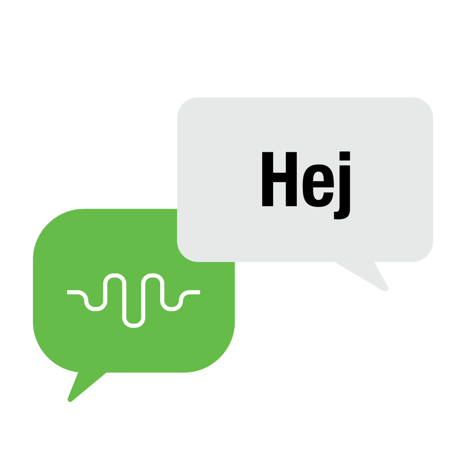 Speech bubbles with "Hello" in Swedish