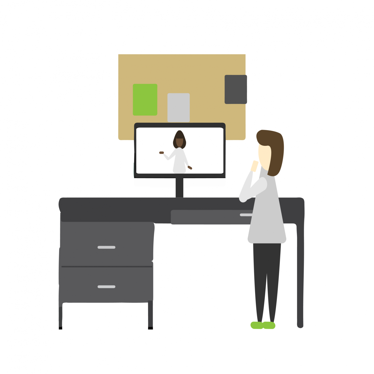 Avatar on computer using videoconferencing