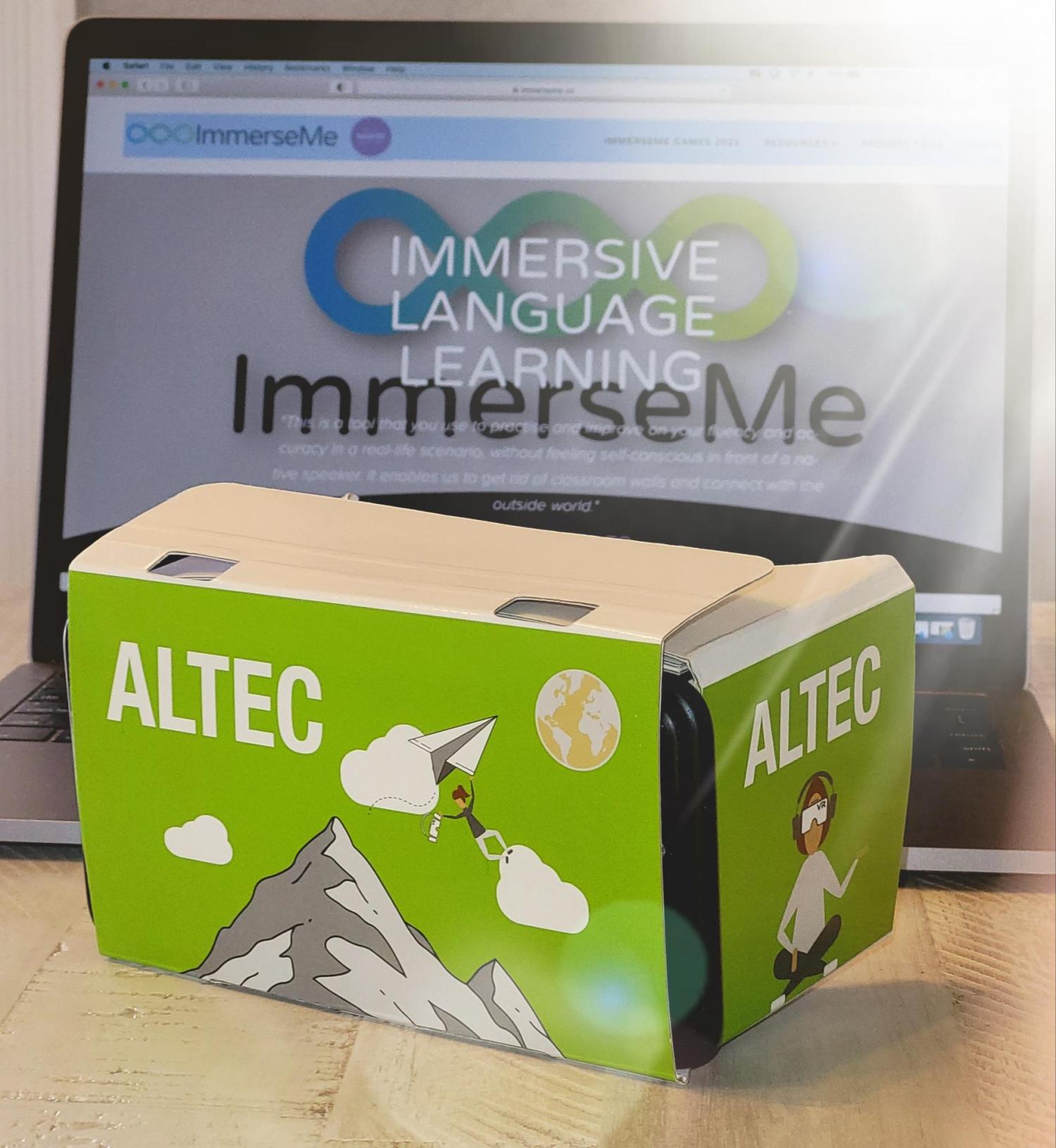 Photo of VR cardboard viewer and ImmerseMe platform