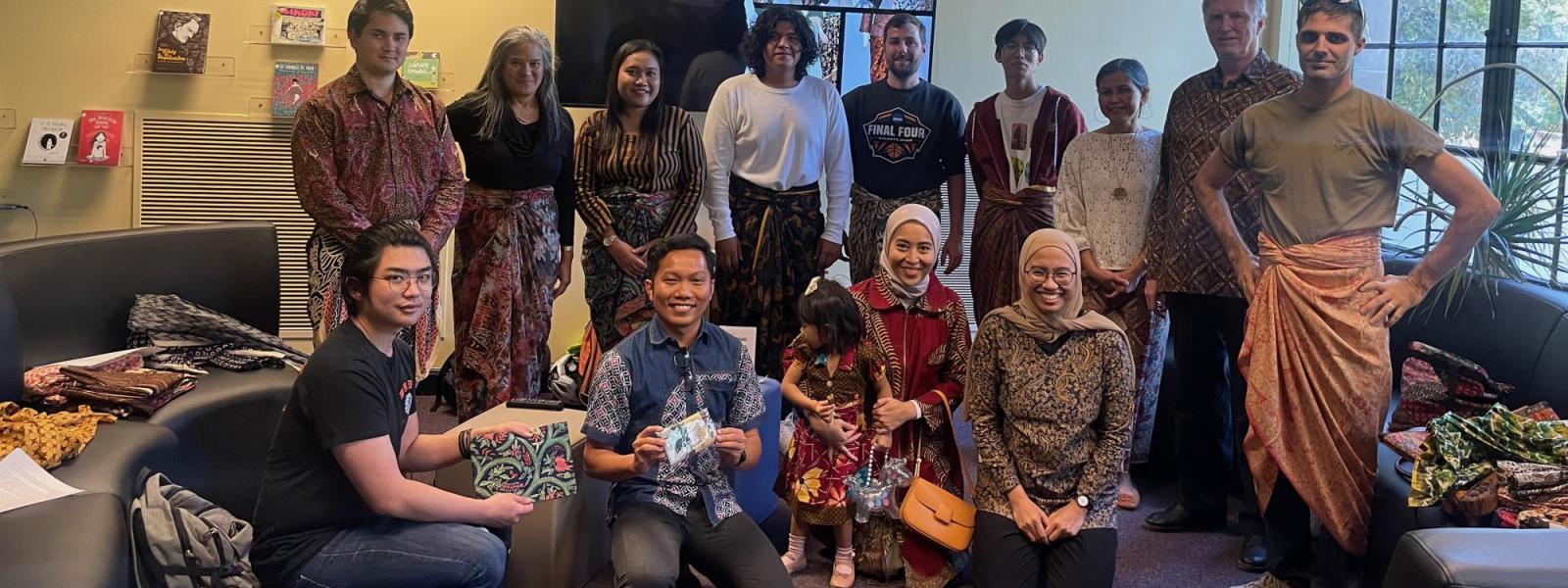 Indonesian Conversation Table participants wearing traditional Batiks