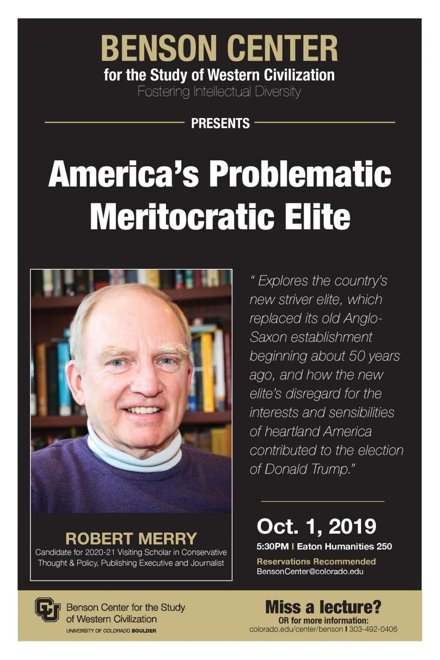 Benson Center Robert Merry Poster