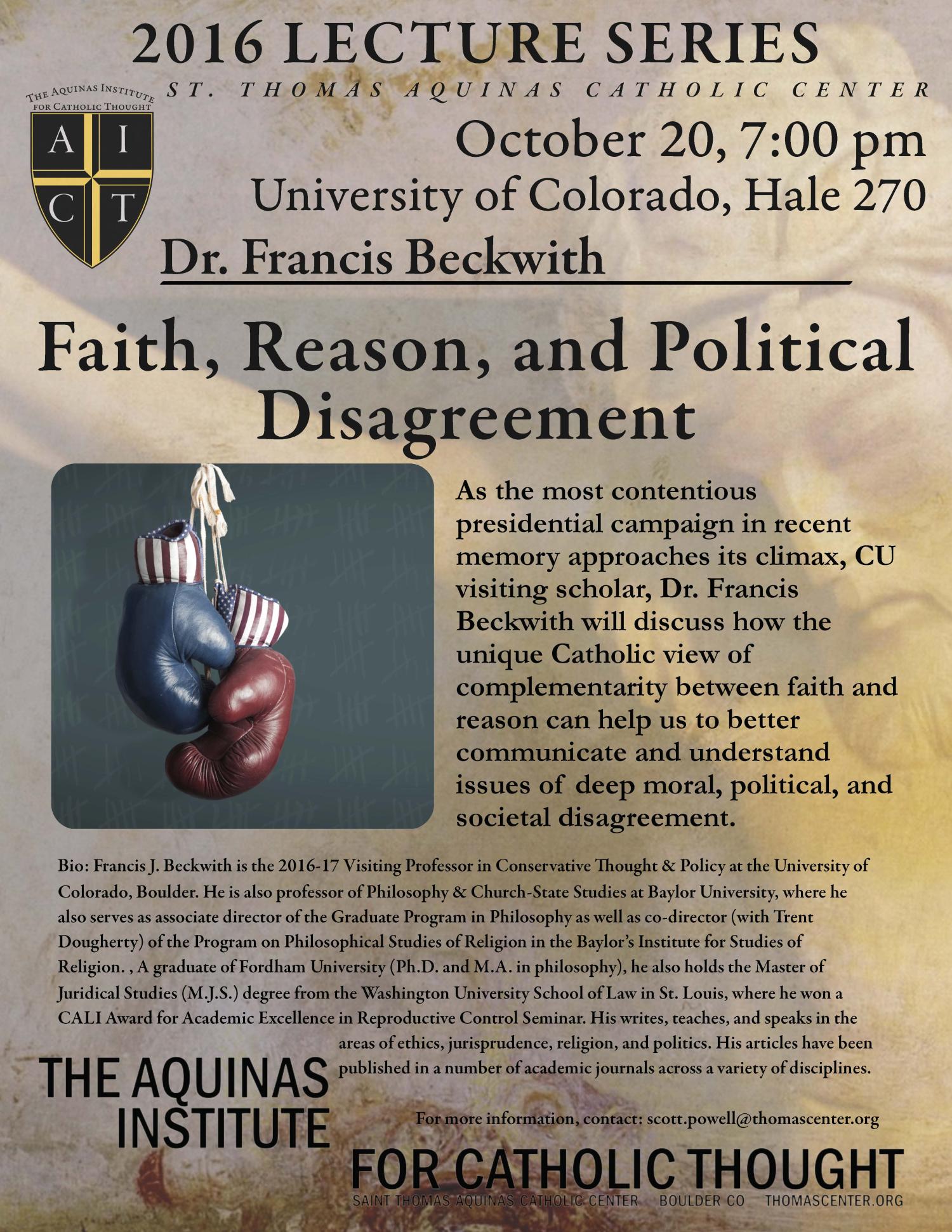 Faith Reason and Political Disagreement
