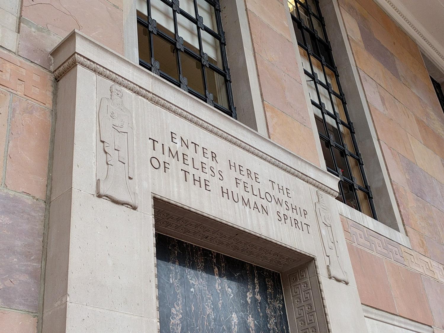 Inscription at Norlin Library