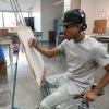 Student in Art Class
