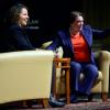 University of Colorado Law Professor Suzette Malveaux, left, laughs as U.S. Supreme Court Justice Elena Kagan gestures to the crowd in October at Macky Auditorium at the University of Colorado Boulder.