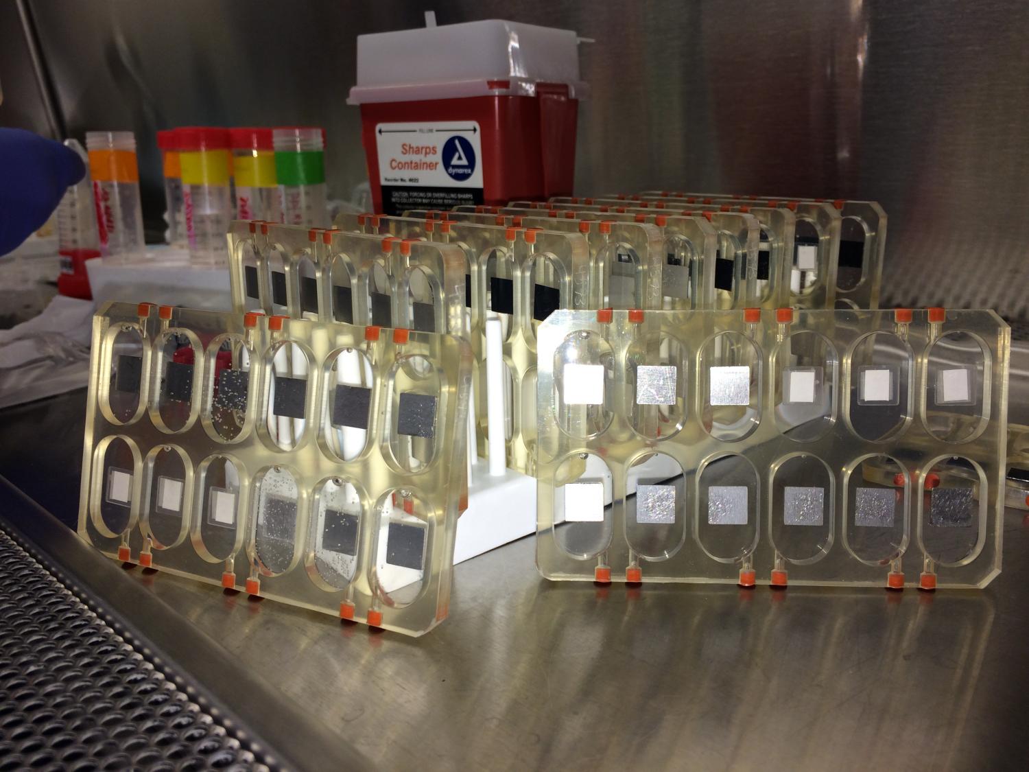 12-Well BioCells with material coupons for biofilm accumulation testing