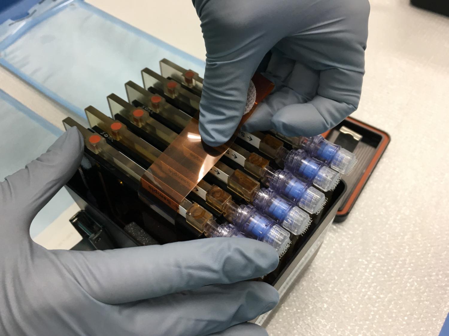 BioCells being packed into a PHAB for flight