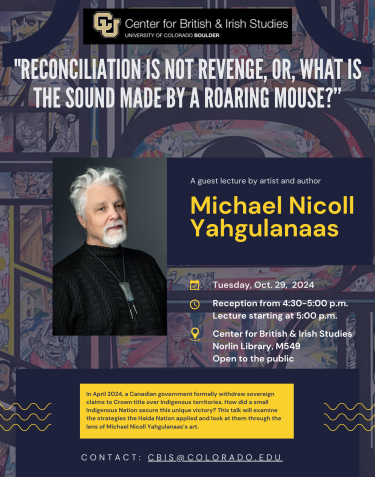 Poster Yahgulanaas Lecture Tuesday, October 29, 2024