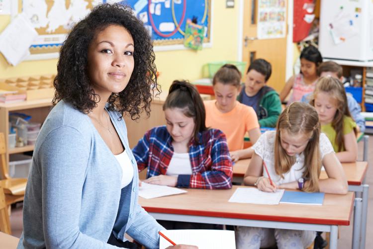 Bilingual teacher in classroom