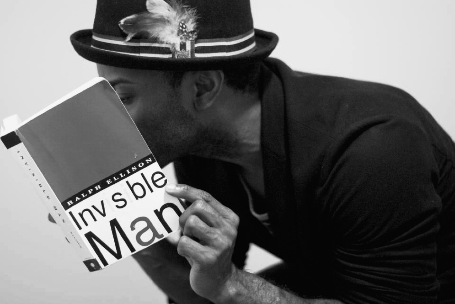 Photo of BK reading a book