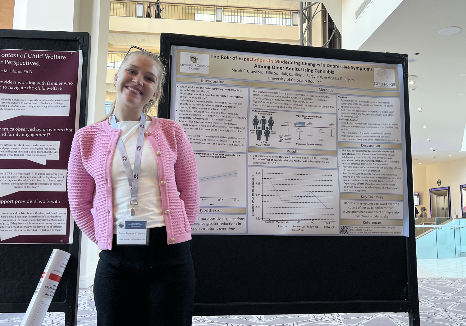 Sarah Frances Crawford with her poster