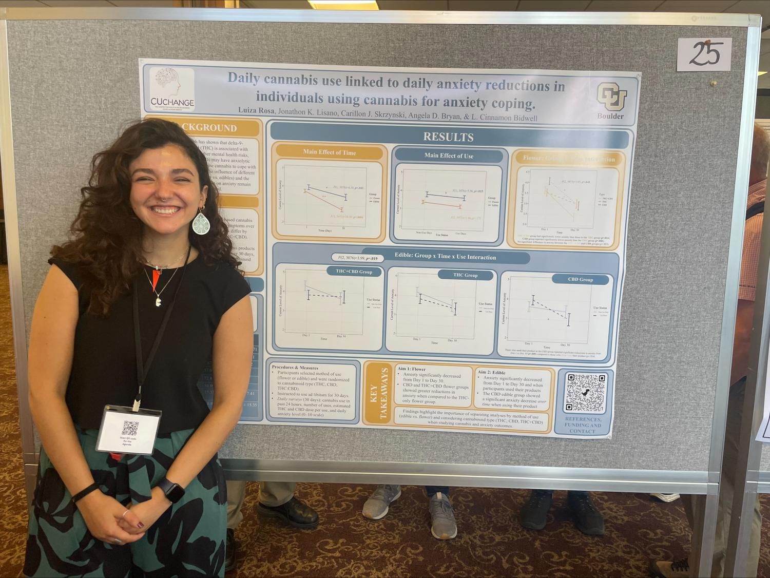 Luiza with poster