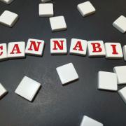 Image of the word "cannabis" spelled out in Scrabble pieces