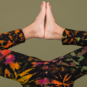 legs upside down in yoga pants
