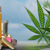 Cannabis with pill bottles