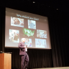 Dr. Hutchison explaining slide about "why you should care" about cannabis research