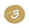 (Decorative) The number 3 in a gold circle.
