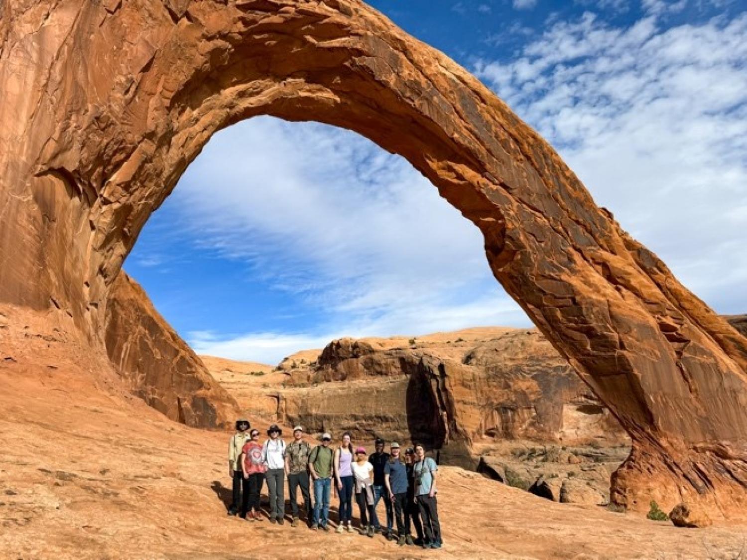 Colorado Law students at Corona Arch in Southeast Utah, which could be sold off to a private developer under the current proposal