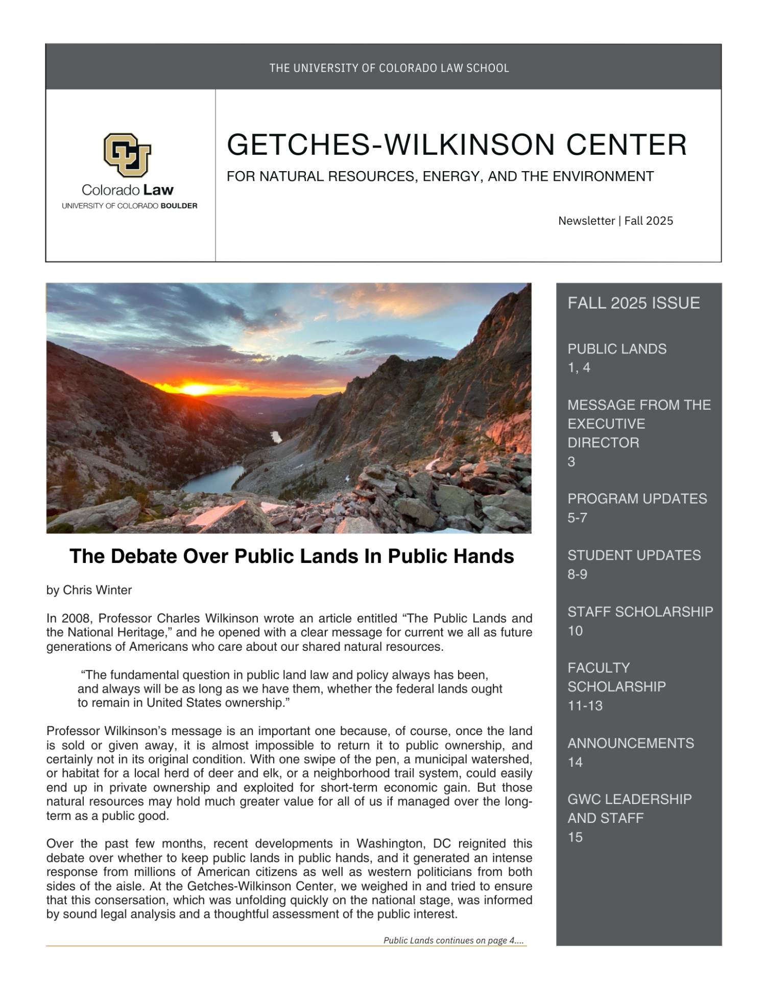 GWC Fall 2025 Newsletter Cover