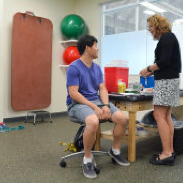 student receiving flu shot