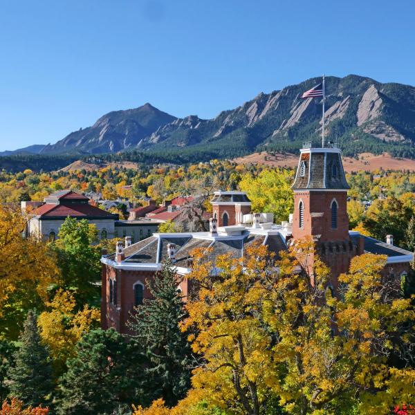Old main in fall