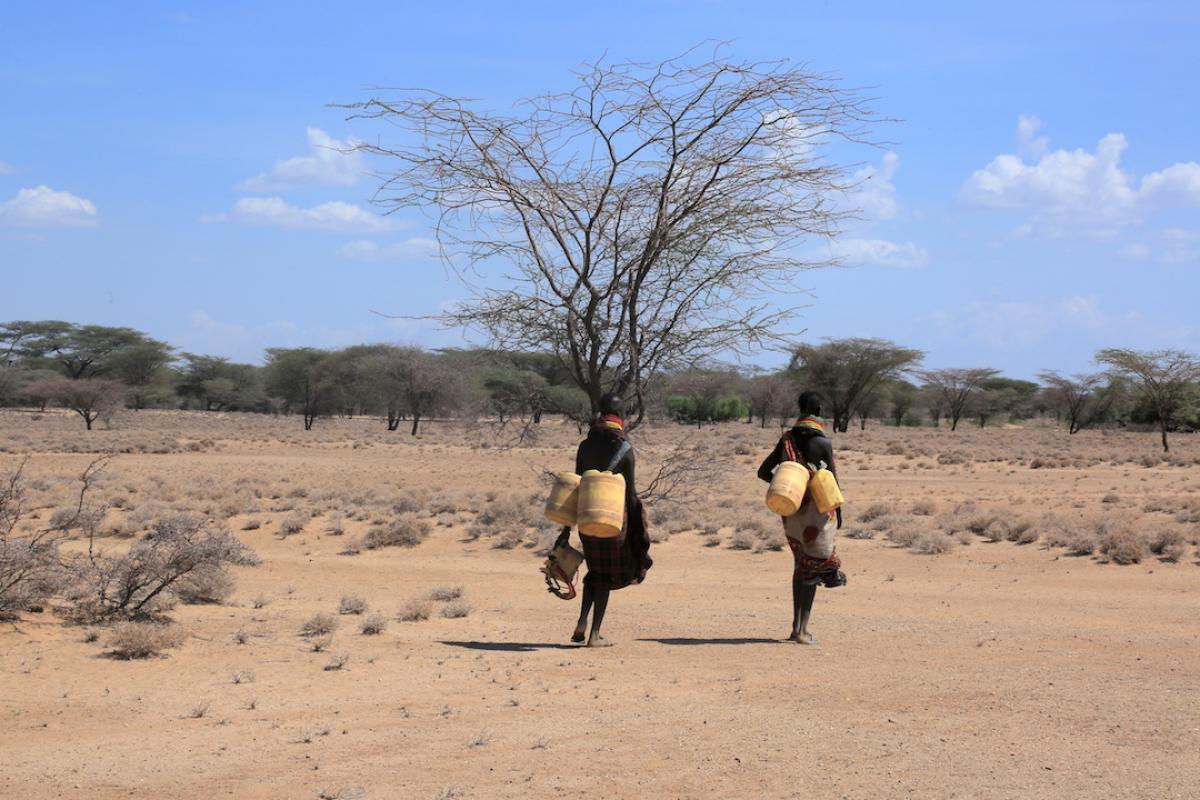 Women carrying water jugs