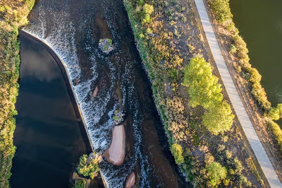 aerial view of a river