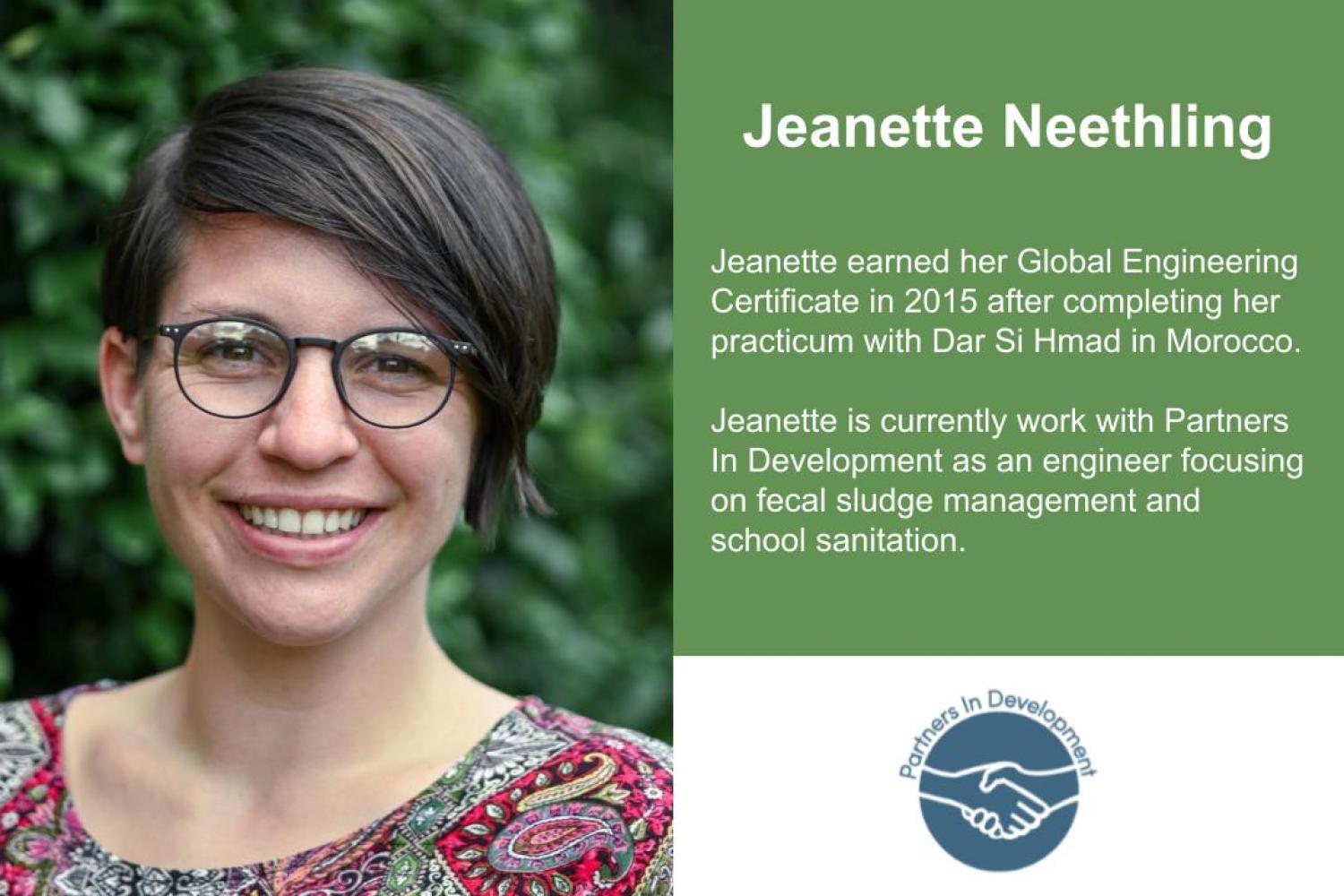 Jeanette Neethling alumni card