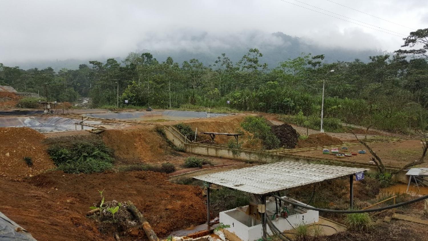 Mining site affected by acid mine drainage