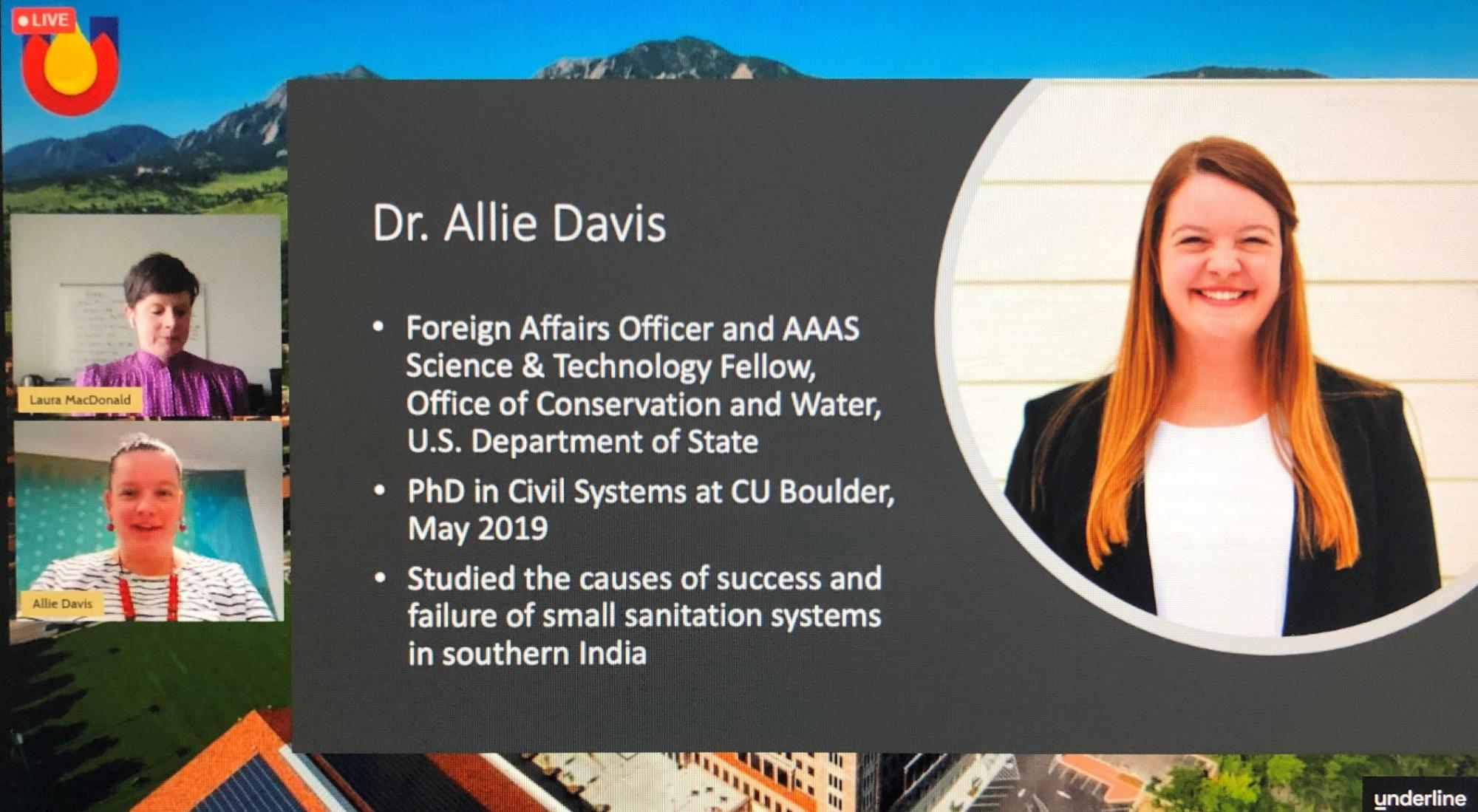 Dr. Allie Davis is named the Global Engineering Student Award Recipient