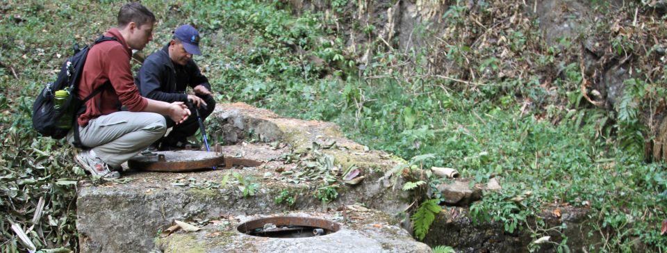 Thomas Zearley inspecting spring source protection projects in Eastern Nepal
