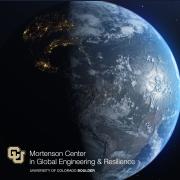 Image of earth from space with 5th Annual Global Engineering & Resilience Awards text in gold