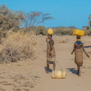 Women hauling water
